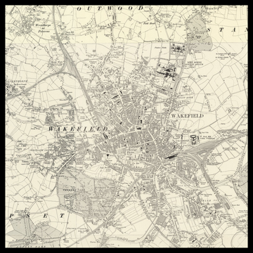 Eine alte Ordnance-Survey-Karte von Wakefield