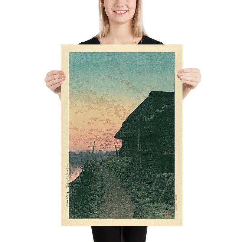 Coucher de soleil à Morigaseki par Hasui Kawase, 1935 