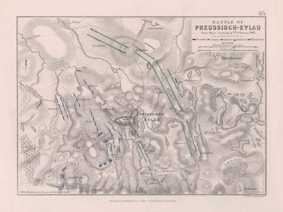 Battaglia di Preussisch-Eylau: Prima Sera, 7 Febbraio 1807, di AK Johnston 