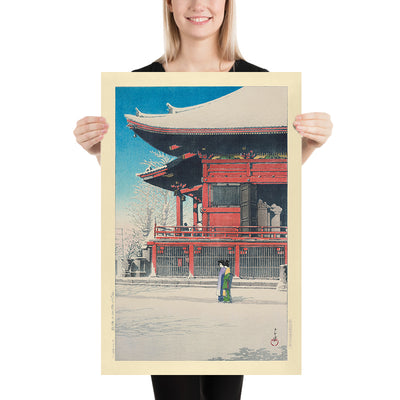 Asakusa Kannon Temple after the Snow, Tokyo by Hasui Kawase 1935