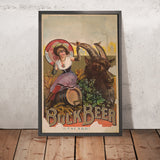 Vintage Bock Beer Poster, 1880