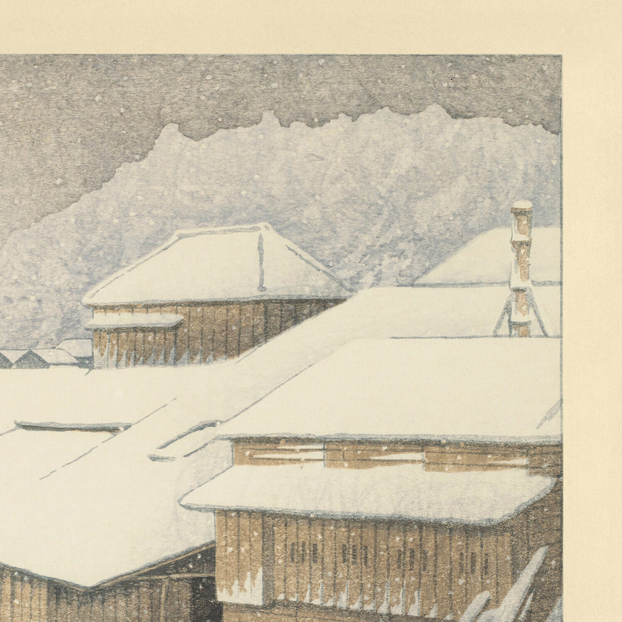 Evening Snow at Ishinomaki by Hasui Kawase, 1935