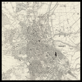Carte ancienne personnalisée de Derby 