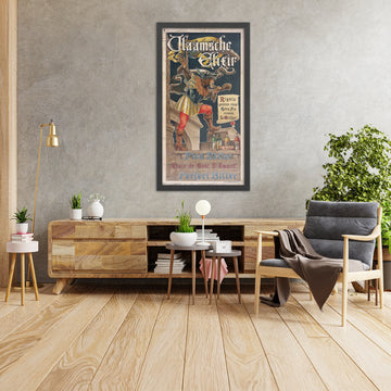 A framed image of Vlaamsche Elixir Vintage Advertising Poster, 1905