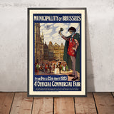 Manifesto di viaggio di Bruxelles: 4ª Fiera Commerciale Ufficiale, 1923 