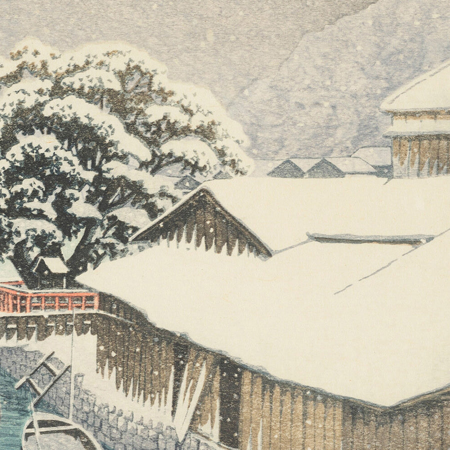 Evening Snow at Ishinomaki by Hasui Kawase, 1935