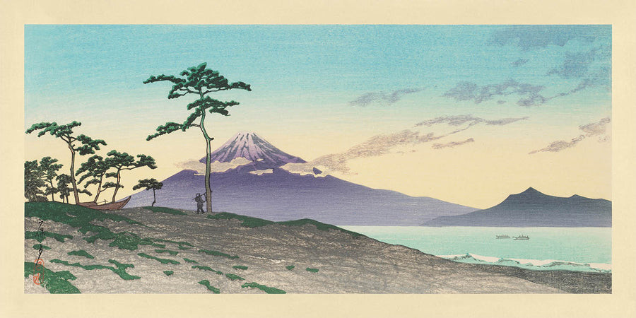 View of Mt Fuji in the Evening at Miho by Hasui Kawase 1935