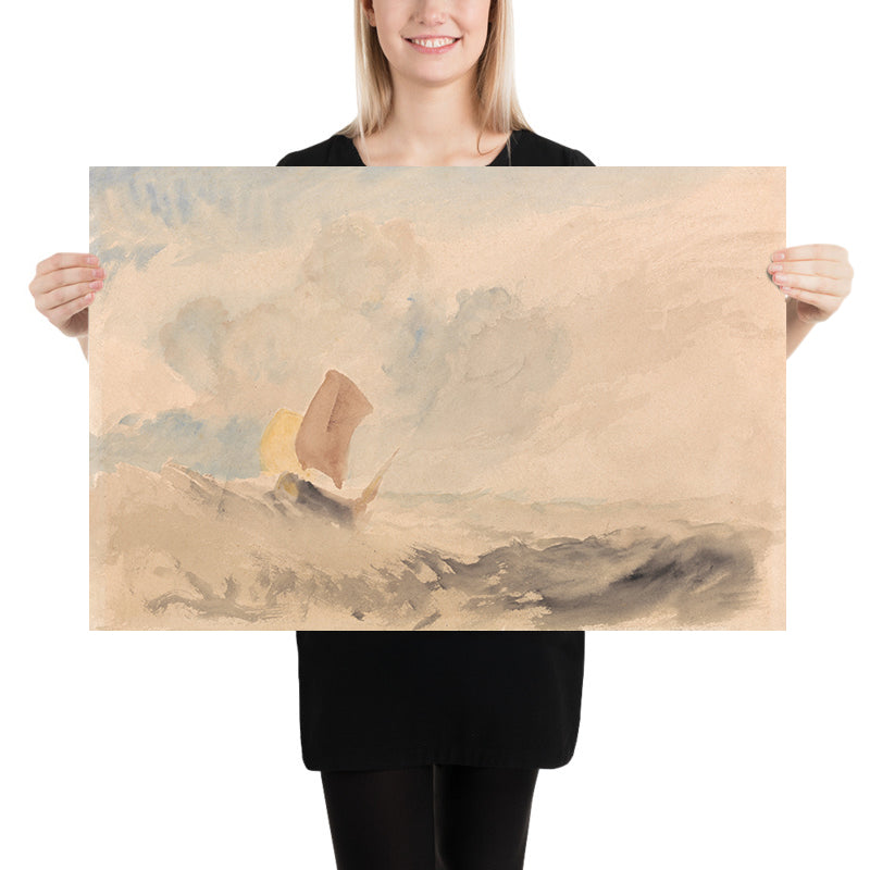 Un mar agitado con un barco de pesca de Turner, 1820 