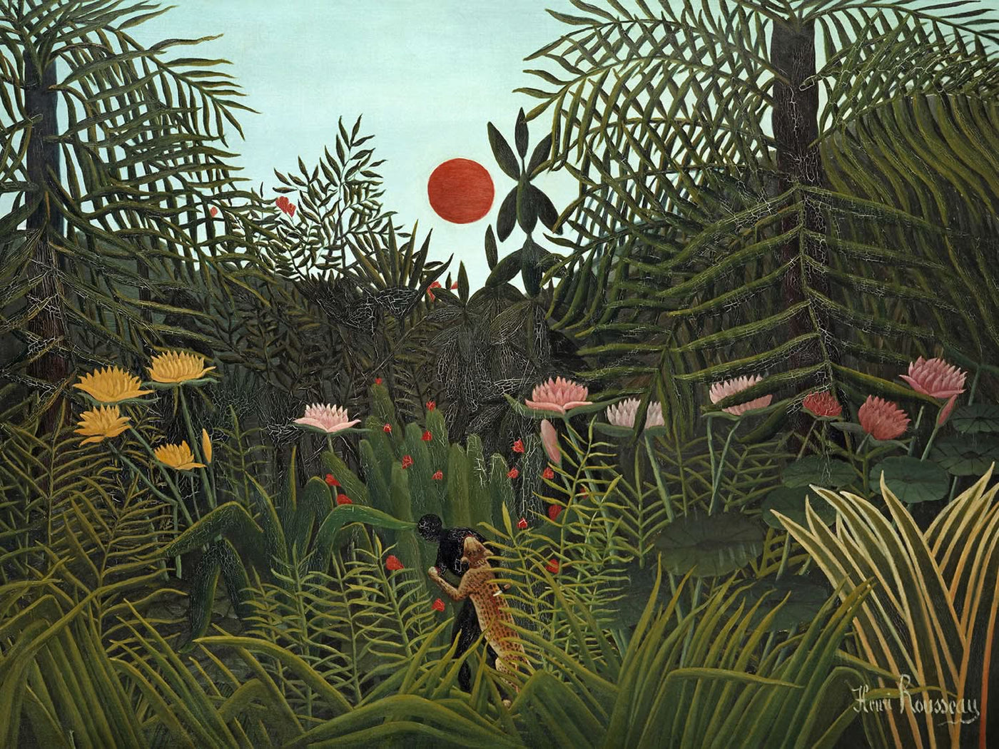 Bosque virgen al atardecer, Henri Rousseau, 1910