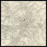 Mapa antiguo personalizado de Huddersfield 