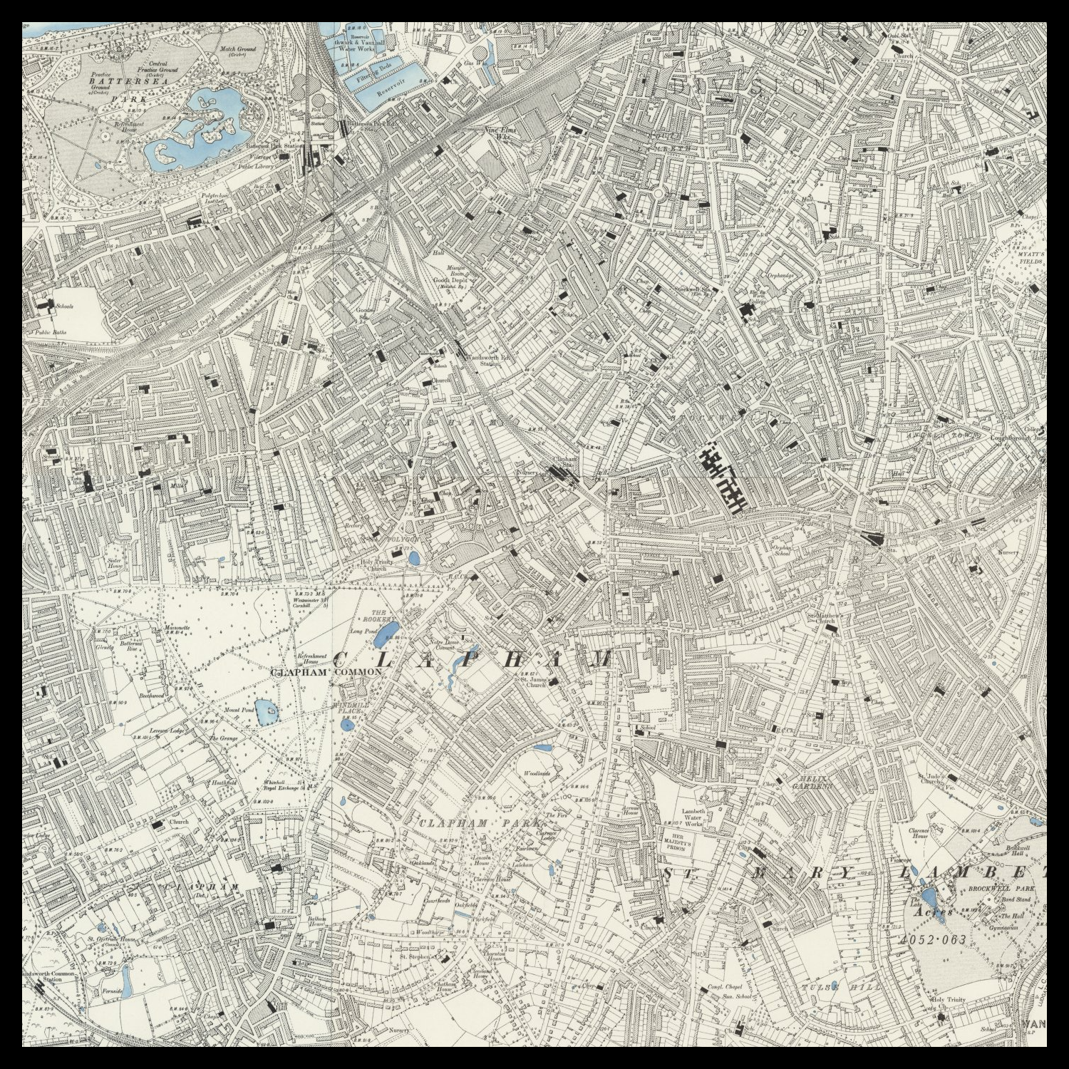 Personalised Old Map of Clapham – The Unique Maps Co.