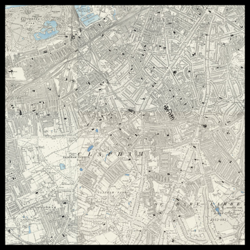 Una vecchia mappa Ordnance Survey di Clapham