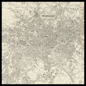 An old Ordnance Survey map of Oldham