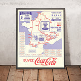 Tour de France 1966 Route Map: Coca Cola Sponsor, Paris, Bordeaux, Montpellier, Pyrenees