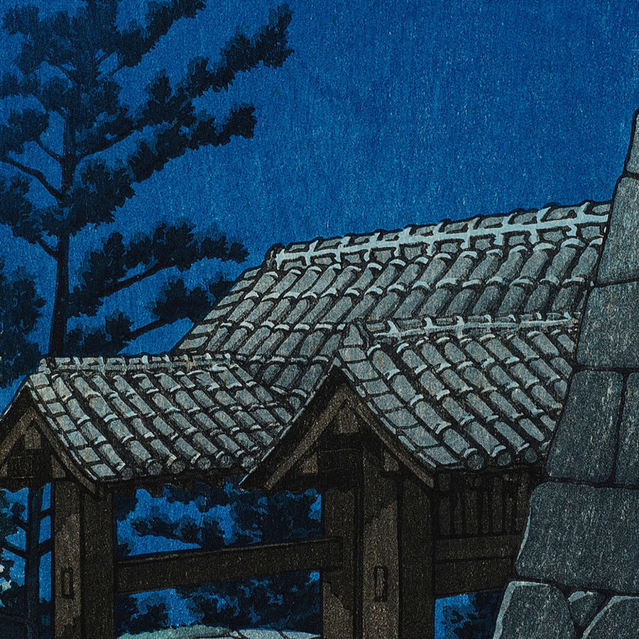Tonashi Gate Château de Matsuyama par Hasui Kawase 1935 