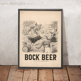 Vintage Bock Beer Poster by A.J. Maerz, 1879