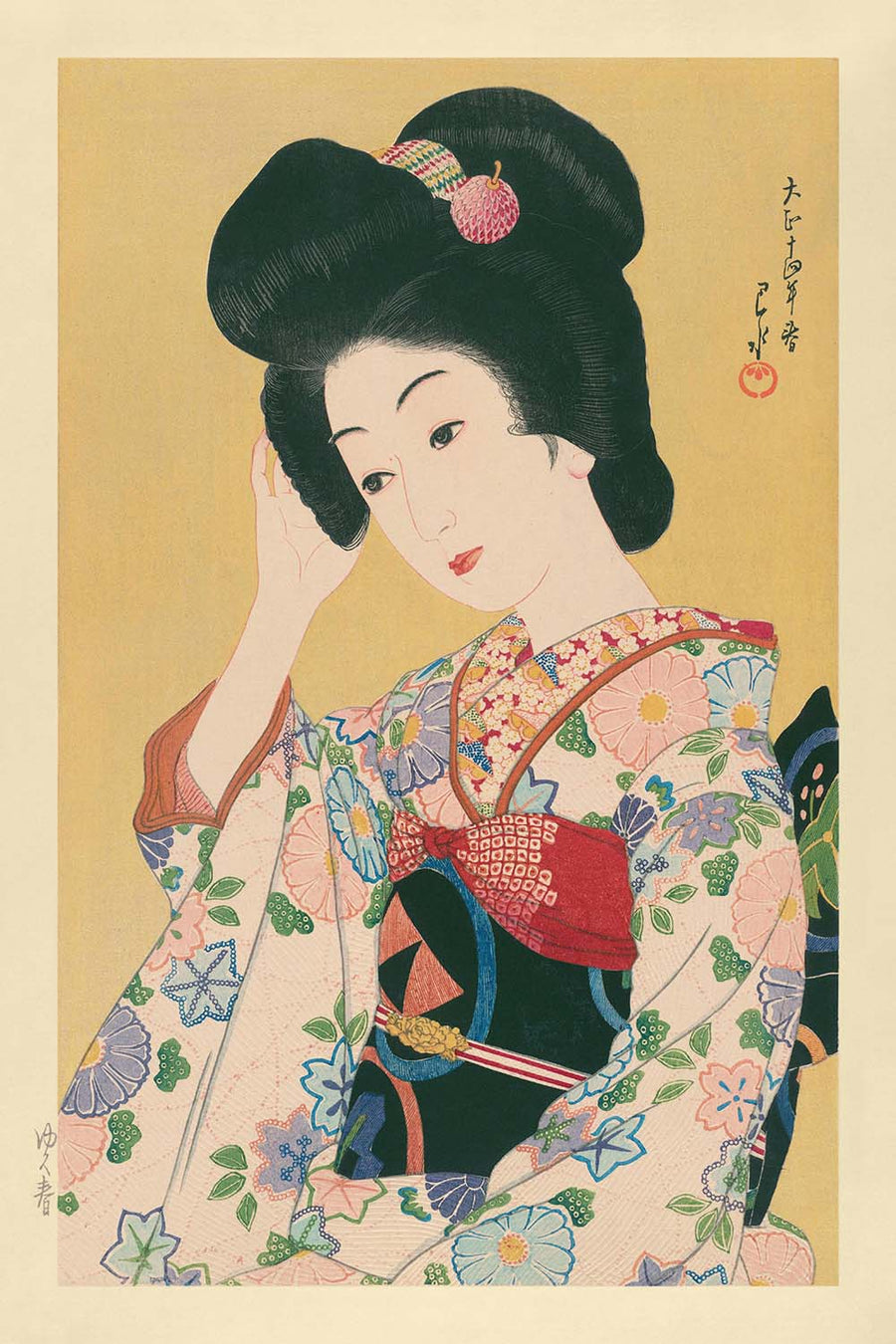 Printemps Départ (Yuku Haru), Femme Japonaise par Hasui Kawase, 1935 