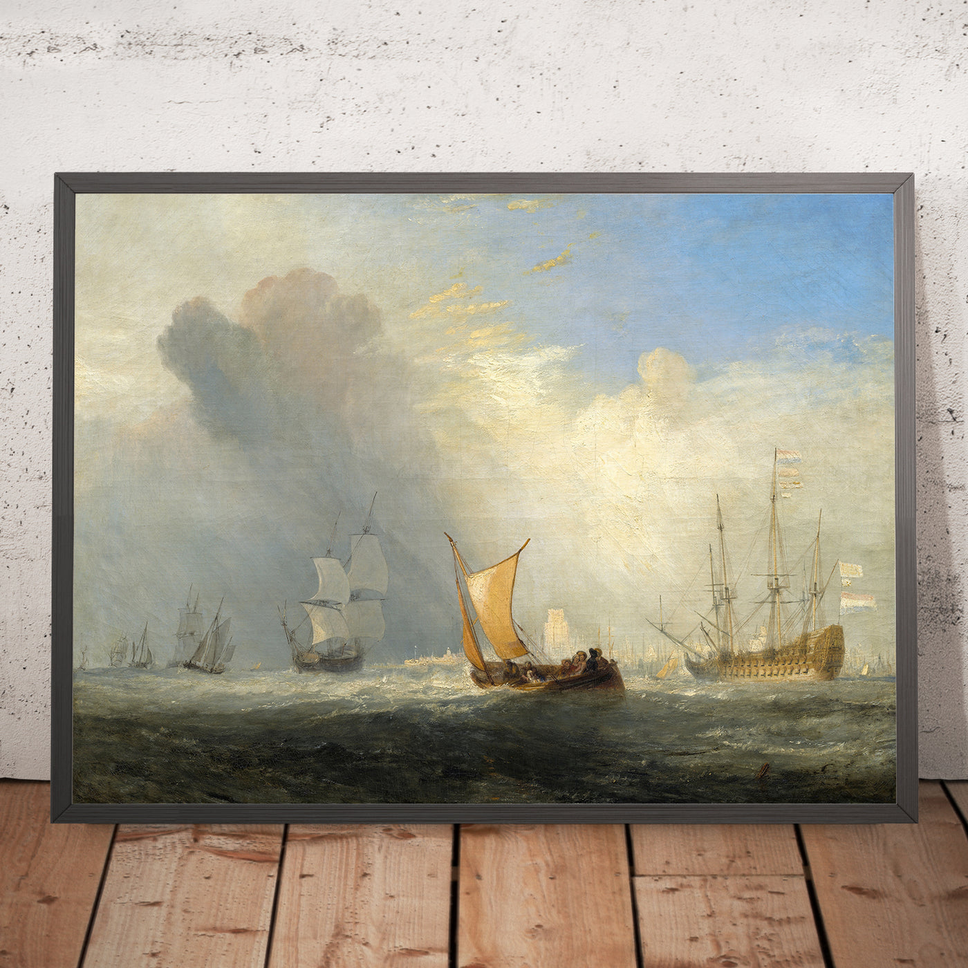 A framed image of Rotterdam Ferry-Boat by Turner, 1833