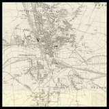 Carte ancienne personnalisée de Peterborough 