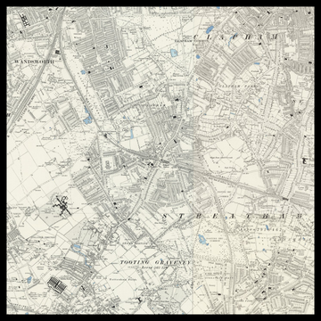 Una vecchia mappa Ordnance Survey di Balham