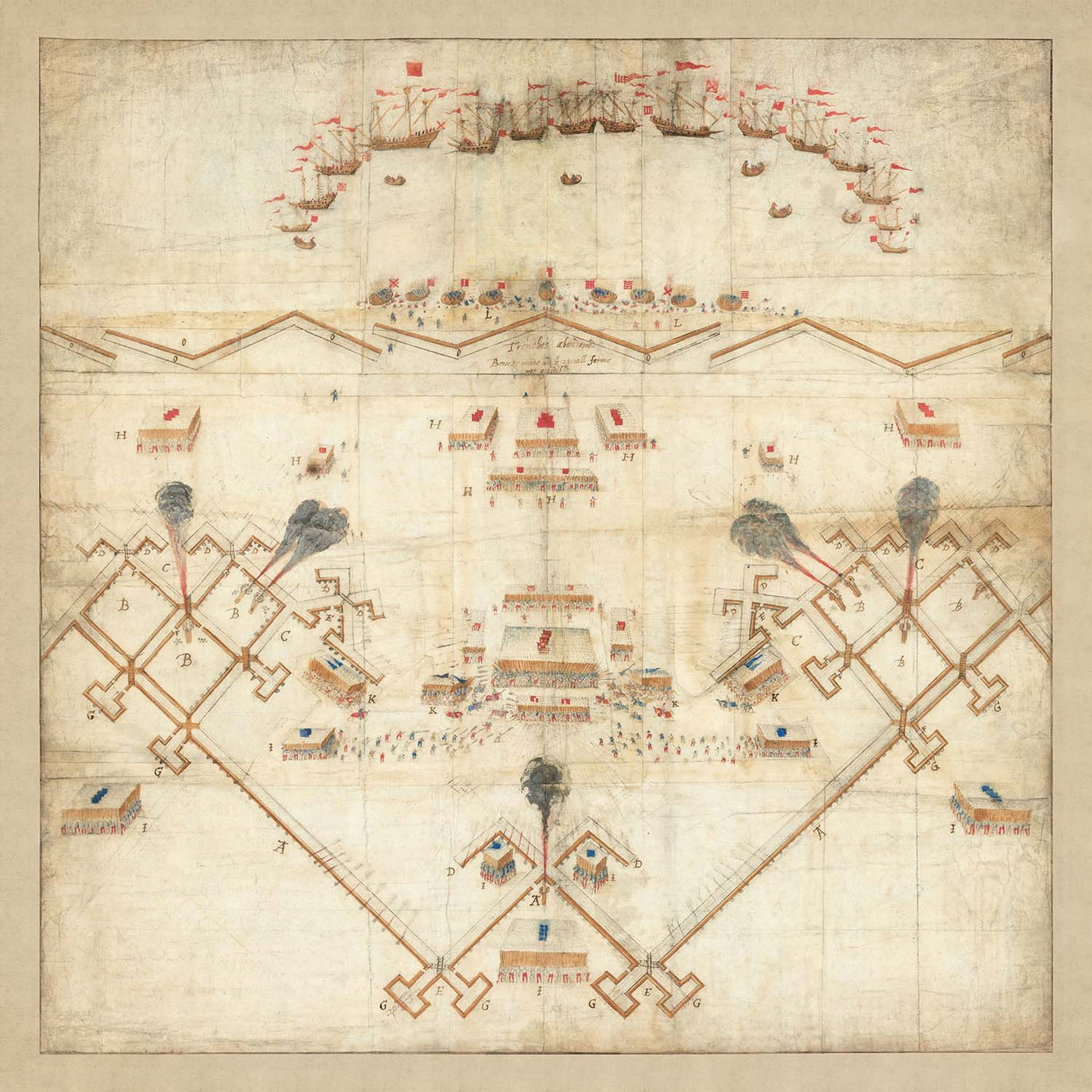 Armada Fortification Plan, 1590: Elizabethan, Anglo-Spanish War Chart