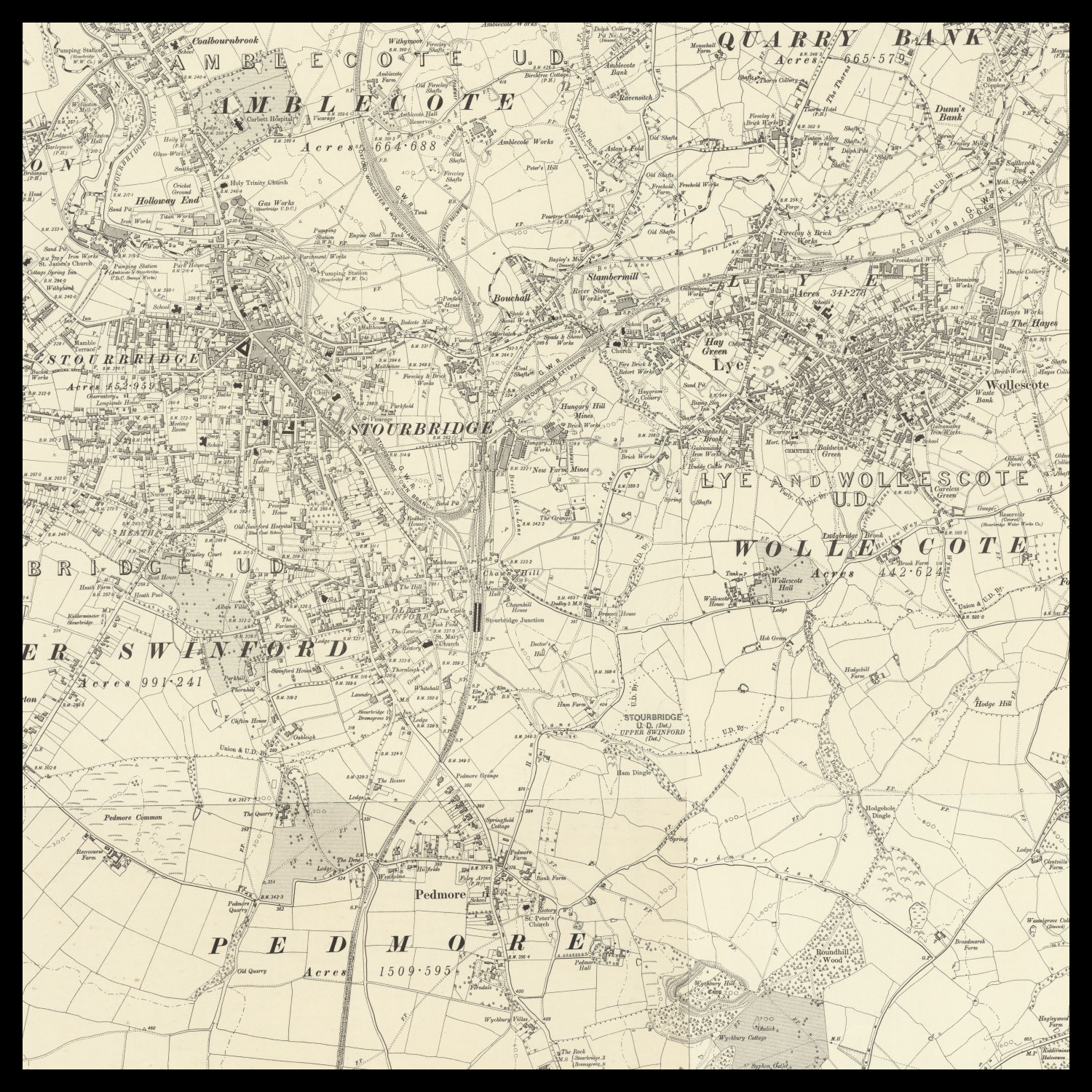Stourbridge Postcode Map Personalised Old Map of Stourbridge – The Unique Maps Co.