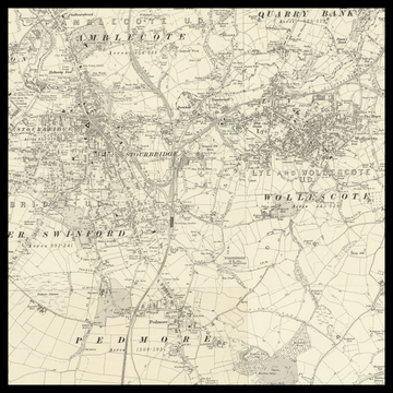 Un antiguo mapa del Ordnance Survey de Stourbridge