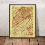 Old Map of State College, Pennsylvania by USGS, 1909 – Bellefonte, Penn State & Mount Nittany