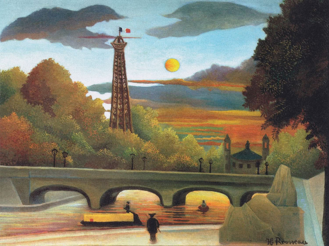 Seine and Eiffel Tower in the Sunset by Henri Rousseau, 1910