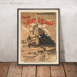 Poster di viaggio di Mont-Saint-Michel: Excursion au Mont St-Michel di Gustave Fraipont, 1895 