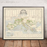 Old Map of European Wine Regions by Hamm, 1871: Madeira, Azores, Canaries inset