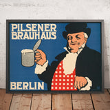 Pilsener Brauhaus Berlin Vintage Pilsner Beer Poster, 1910