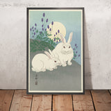 Rabbits at Full Size by Ohara Koson, 1920