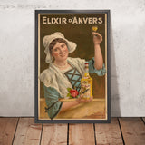Elixir d’Anvers Vintage Liqueur Poster by Gérard Portielje, 1913