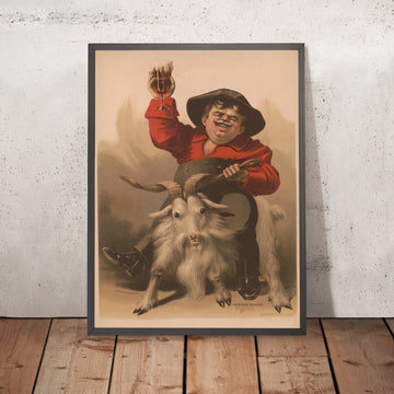 A framed image of The Modern Crusader Vintage Drinks Advertising Poster, 1887