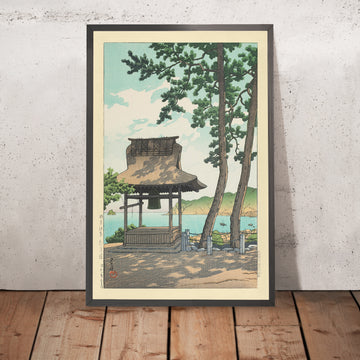 Gerahmtes Bild des Shugetsu-Tempels in Ito, Izu von Hasui Kawase, 1935