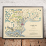 First Map of Singapore by Thomson 1846: Boat Quay, High St, N/S Bridge Rd, Govt Qtr, Bras Basah