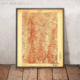 Old Map of Sugarbush, Vermont by USGS, 1921 – Waitsfield, Warren & Green Mountains