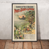 Affiche de voyage Paris : Chemin de fer d’Orléans vers Sceaux et Limours par Imp. F. Champenois, 1892 