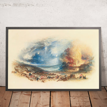 Una imagen enmarcada de The Field Of Waterloo Seen From Hougoumont de Turner, 1833