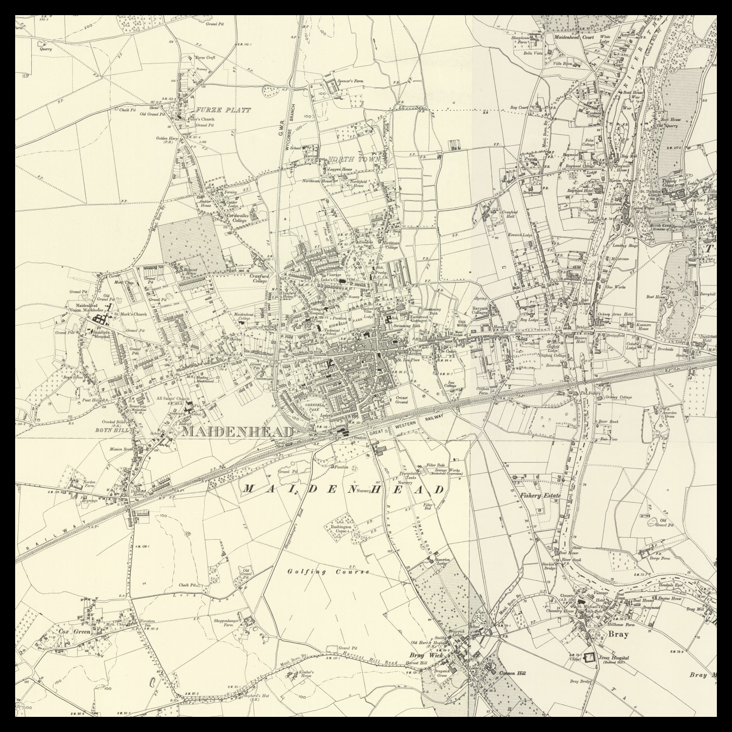 Maidenhead Postcode Map Personalised Old Map of Maidenhead – The Unique Maps Co.