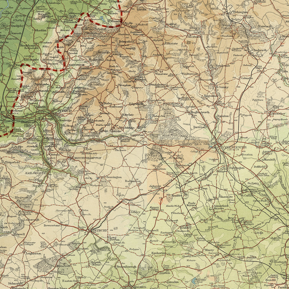 Old Map of The Cotswold Way by Bartholomew and The Unique Maps Co.