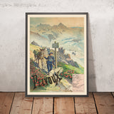 Affiche de voyage des Alpes françaises : P. L. M. Pelvoux par Henri Ganier, 1895 