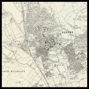 Eine historische Ordnance-Survey-Karte von Oxford