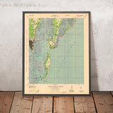 Old Map of Jekyll Island, Georgia by USGS, 1945 – Brunswick, St. Simons Island & Sea Island