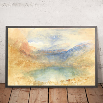Ein gerahmtes Bild von The Lungernsee by Moonlight, Switzerland (JMW Turner) von Turner, 1848