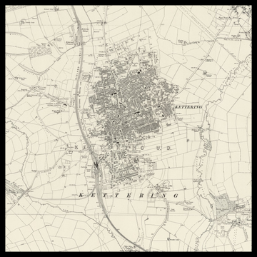 Eine alte Ordnance-Survey-Karte von Kettering