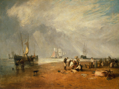 The Fish Market at Hastings Beach by Turner, 1810