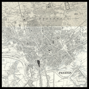 Una vecchia mappa Ordnance Survey di Preston