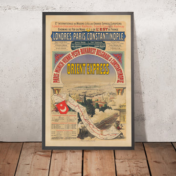 Une image encadrée de l’affiche de voyage Orient Express par Imprimerie Chaix, 1888